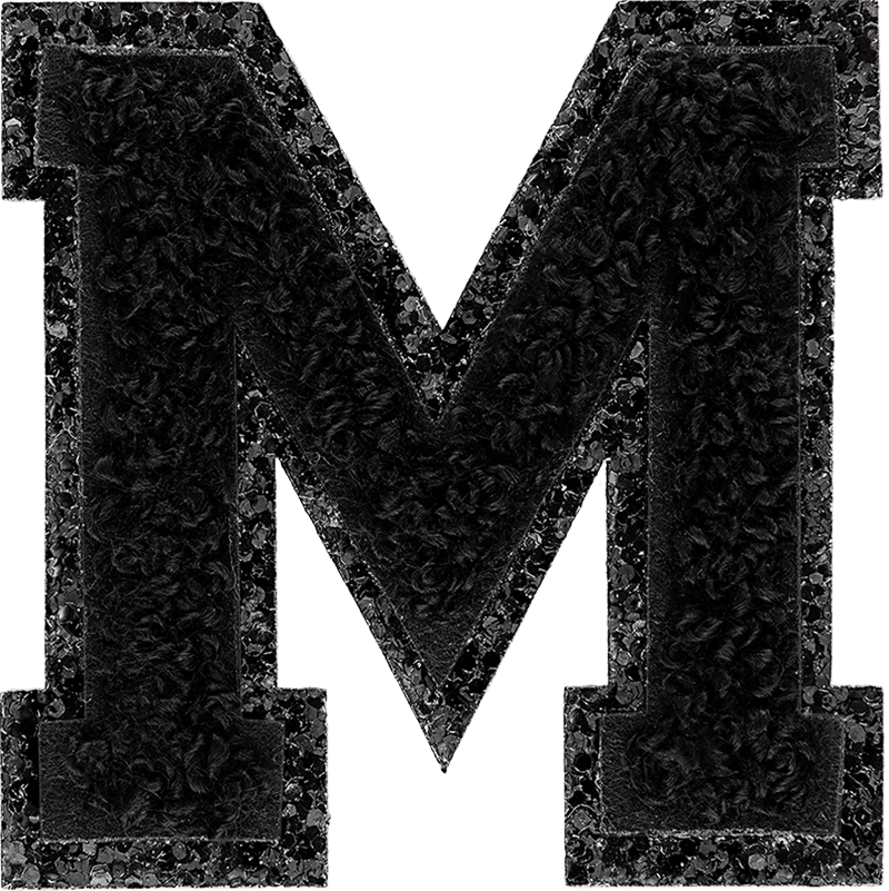 Noir on Noir Glitter Varsity Letter Patch