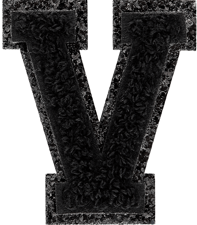 Noir on Noir Glitter Varsity Letter Patch