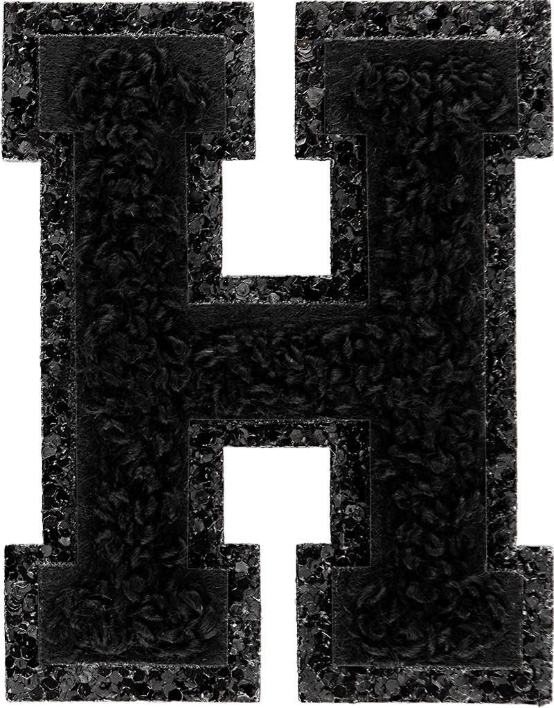Noir on Noir Glitter Varsity Letter Patch
