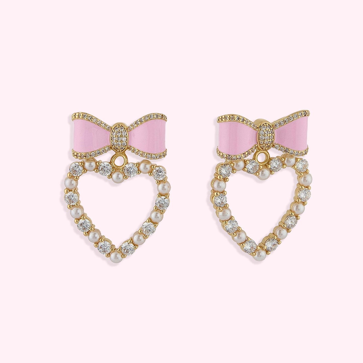 Hey Maeve Bow Heart Earrings