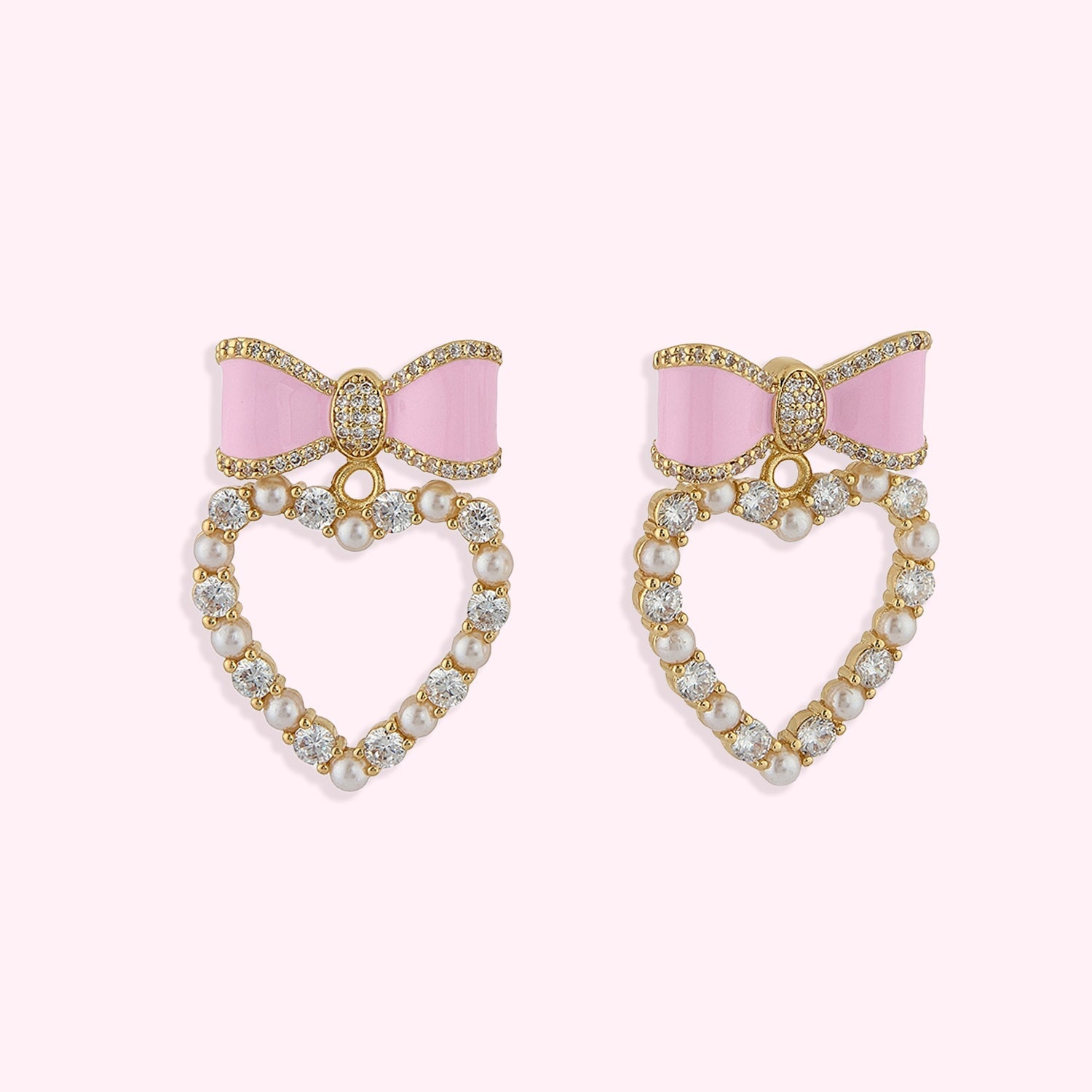 Hey Maeve Bow Heart Earrings