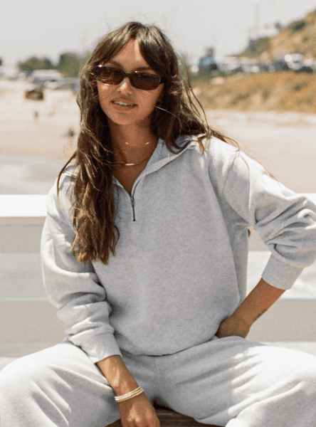Quarter zip grey sweatshirt sales