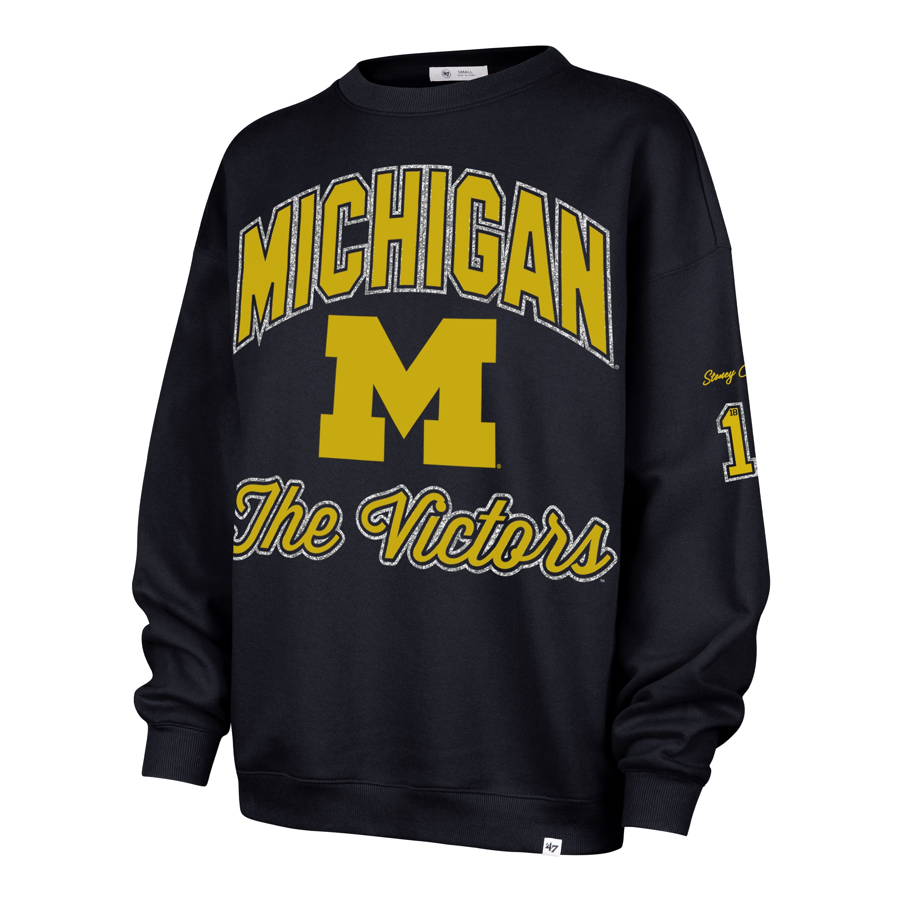 Stoney Clover Lane X '47 University of Michigan Glitter Arch Oversized Crew