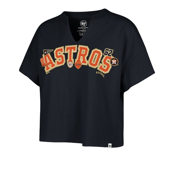 Stoney Clover Lane X '47 Houston Astros Patch Wordmark Oversized Notch Neck Tee - Stoney Clover Lane