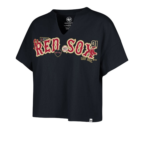 Stoney Clover Lane X '47 Boston Red Sox Patch Wordmark Oversized Notch Neck Tee - Stoney Clover Lane