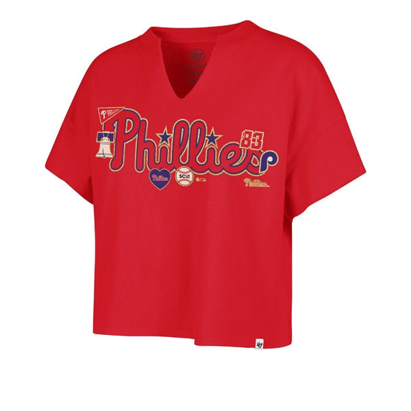 Stoney Clover Lane X '47 Philadelphia Phillies Patch Wordmark Oversized Notch Neck Tee - Stoney Clover Lane
