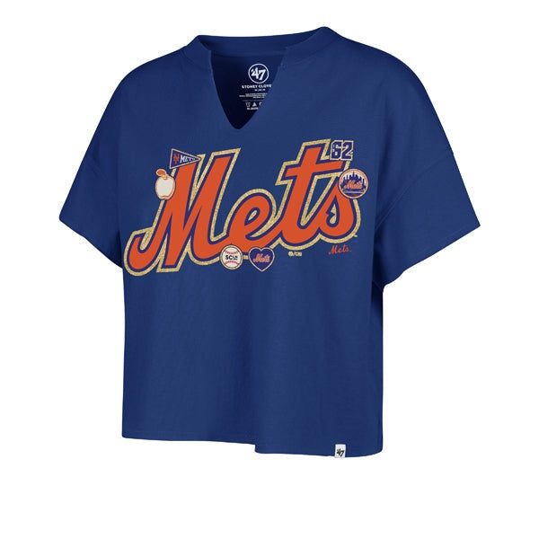 Stoney Clover Lane X '47 New York Mets Patch Wordmark Oversized Notch Neck Tee - Stoney Clover Lane
