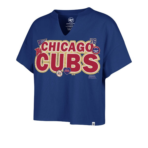 Stoney Clover Lane X '47 Chicago Cubs Patch Wordmark Oversized Notch Neck Tee - Stoney Clover Lane