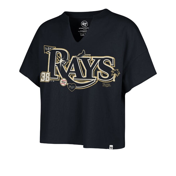 Stoney Clover Lane X '47 Tampa Bay Rays Patch Wordmark Oversized Notch Neck Tee - Stoney Clover Lane
