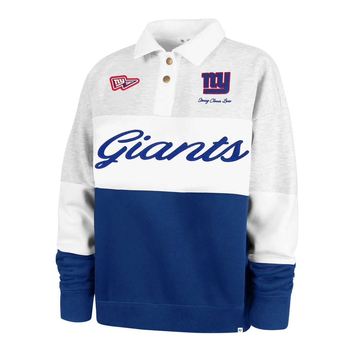 Stoney Clover Lane X '47 New York Giants Paneled Rugby Sweatshirt