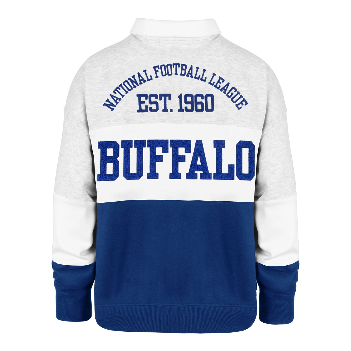 Stoney Clover Lane X '47 Buffalo Bills Paneled Rugby Sweatshirt