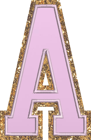 Jumbo Grape Glitter Varsity Letter Patch