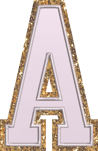 Jumbo Lilac Glitter Varsity Letter Patch