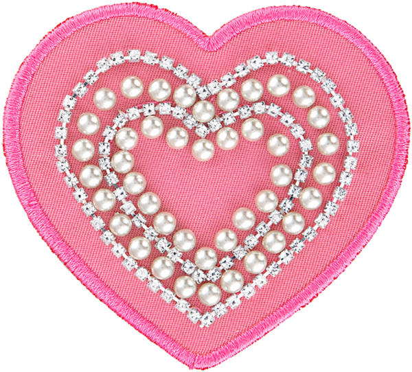 Stoney Clover Lane- Rolled Embroidery Heart Patch Peach