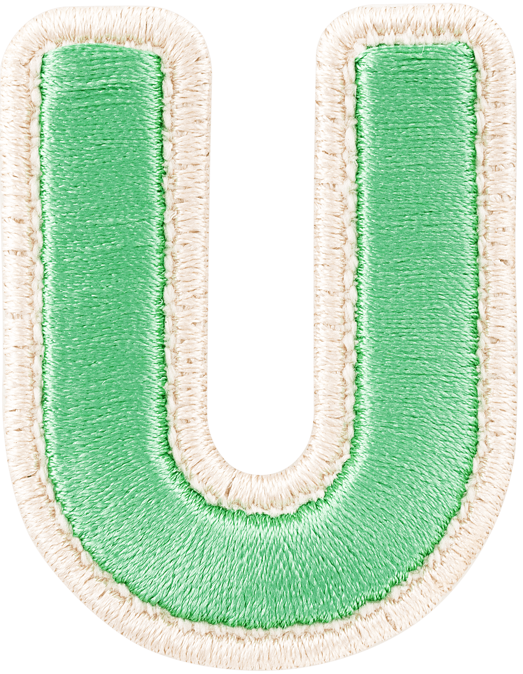 Avocado Rolled Embroidery Letter Patch