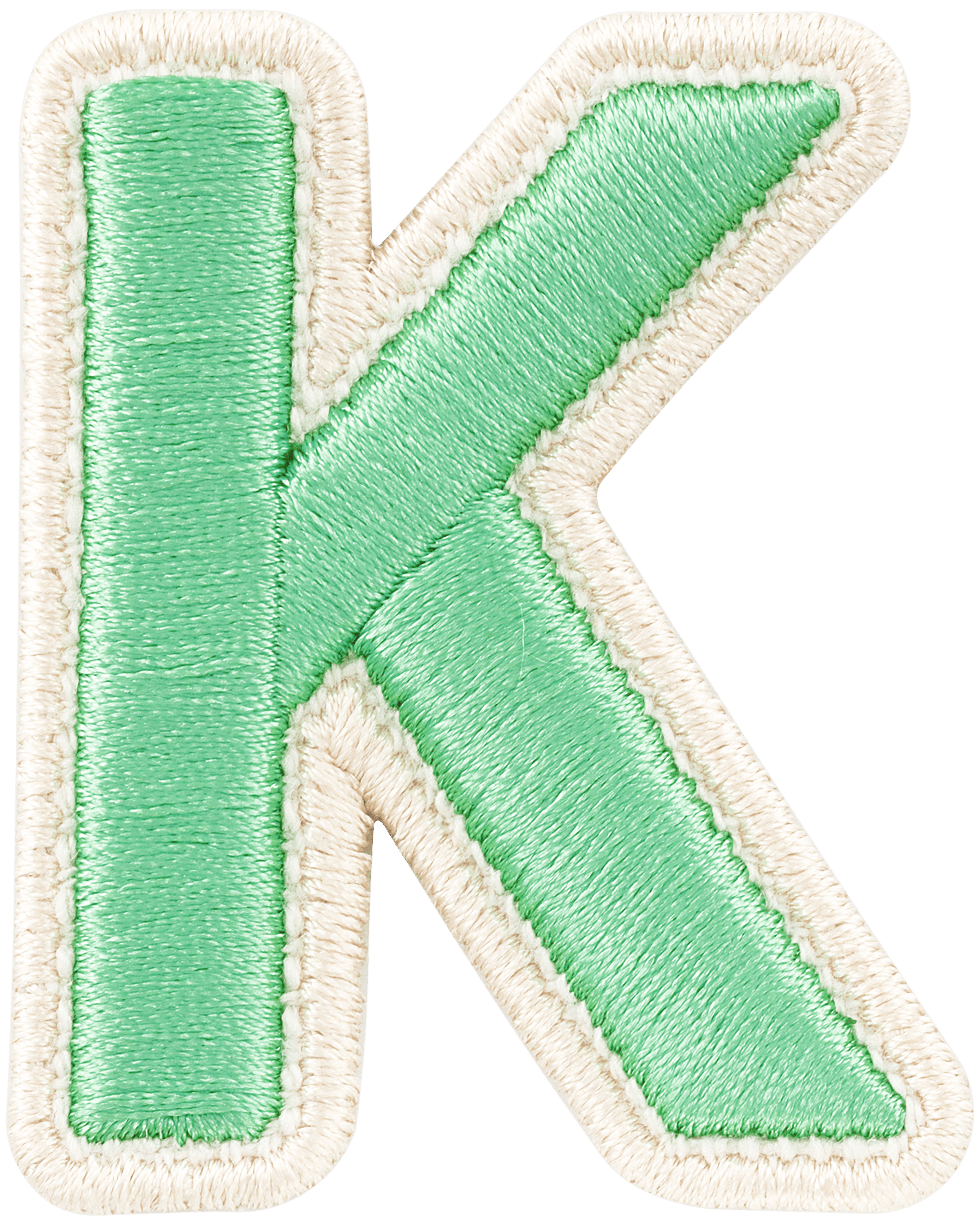 Avocado Rolled Embroidery Letter Patch