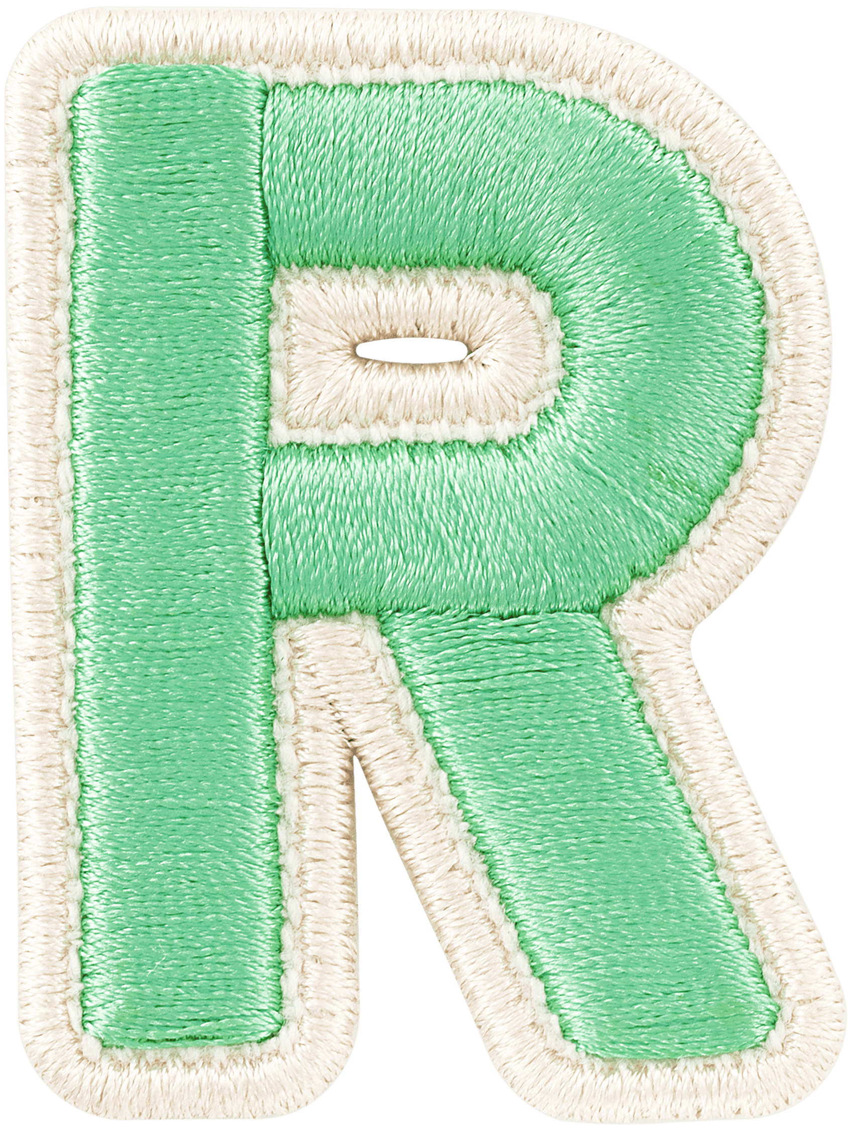 Avocado Rolled Embroidery Letter Patch