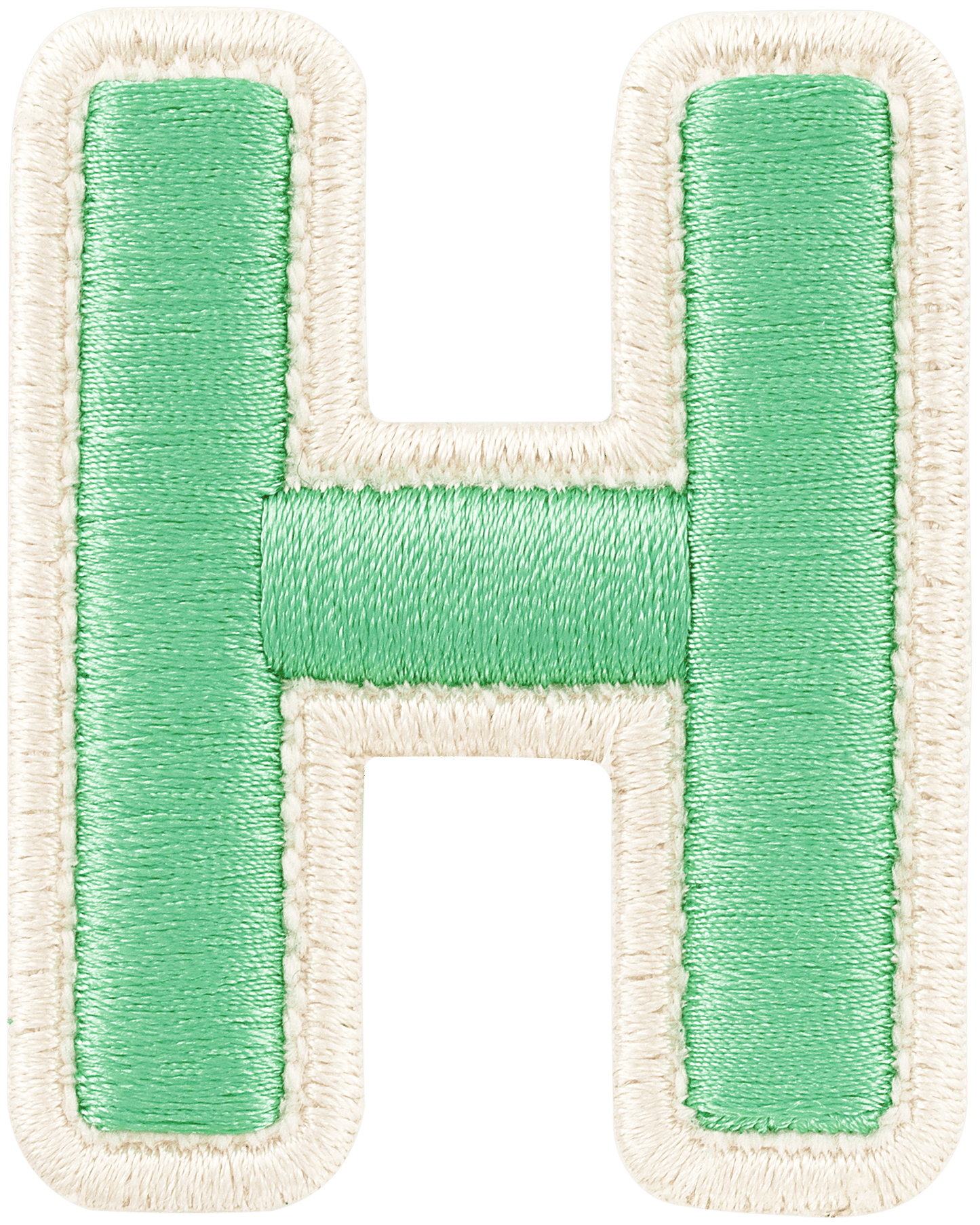 Avocado Rolled Embroidery Letter Patch