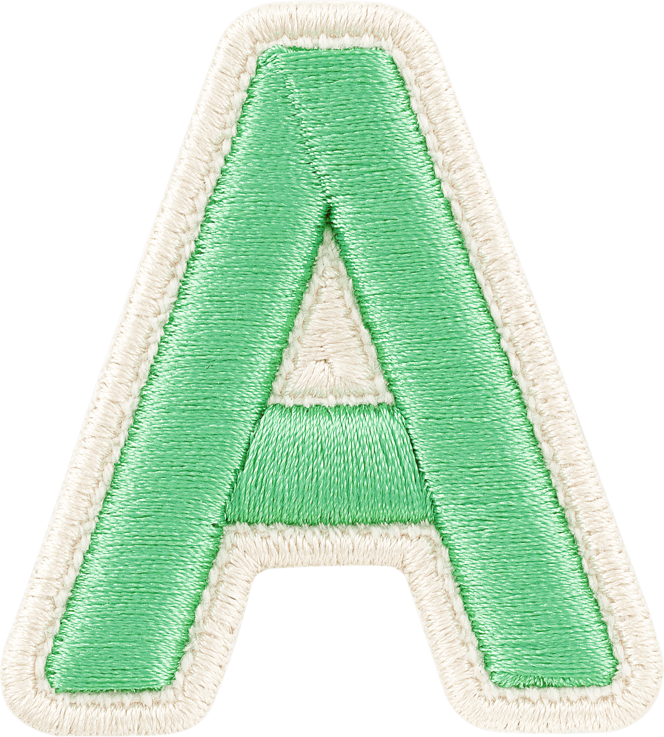 Avocado Rolled Embroidery Letter Patch