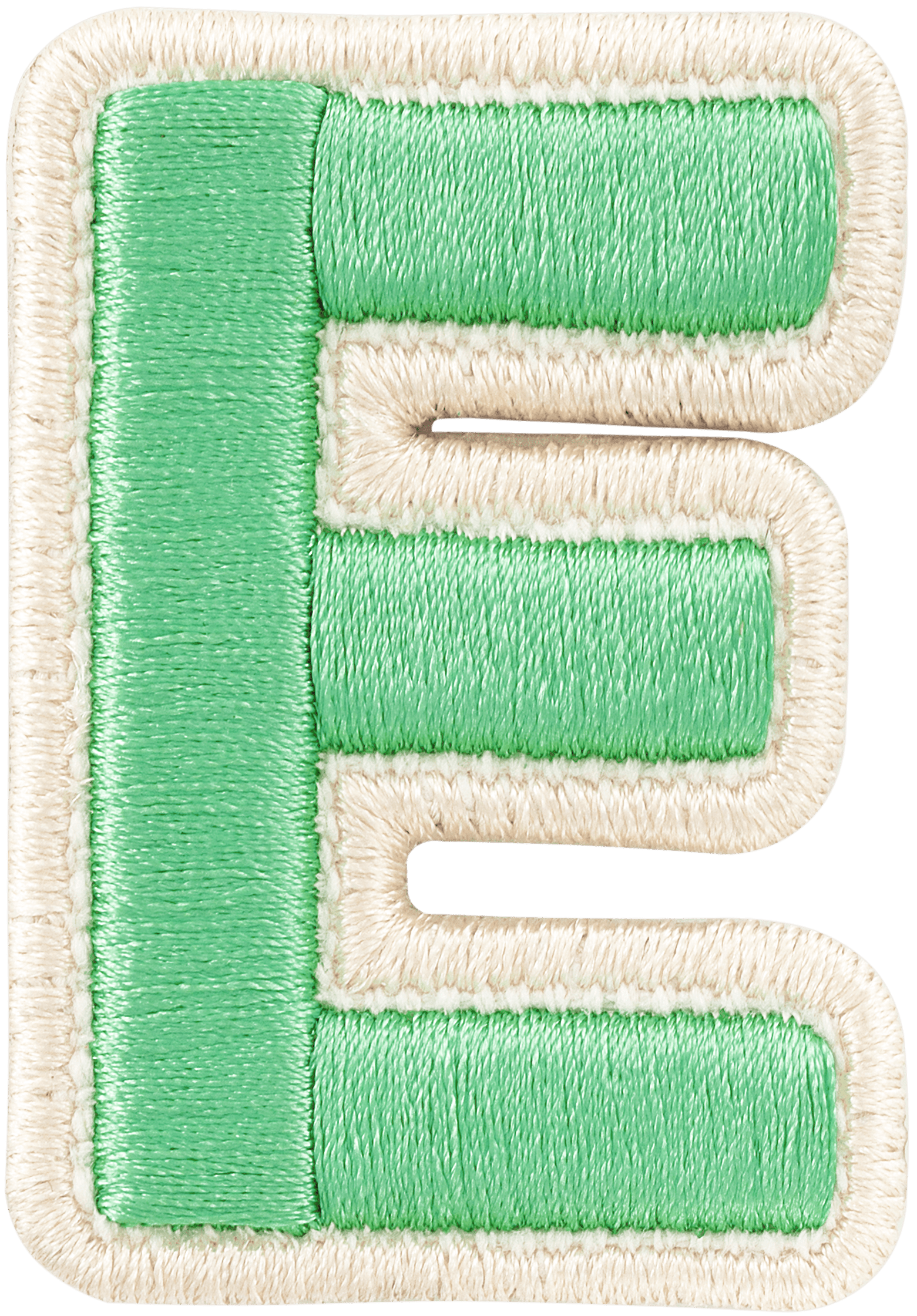 Avocado Rolled Embroidery Letter Patch