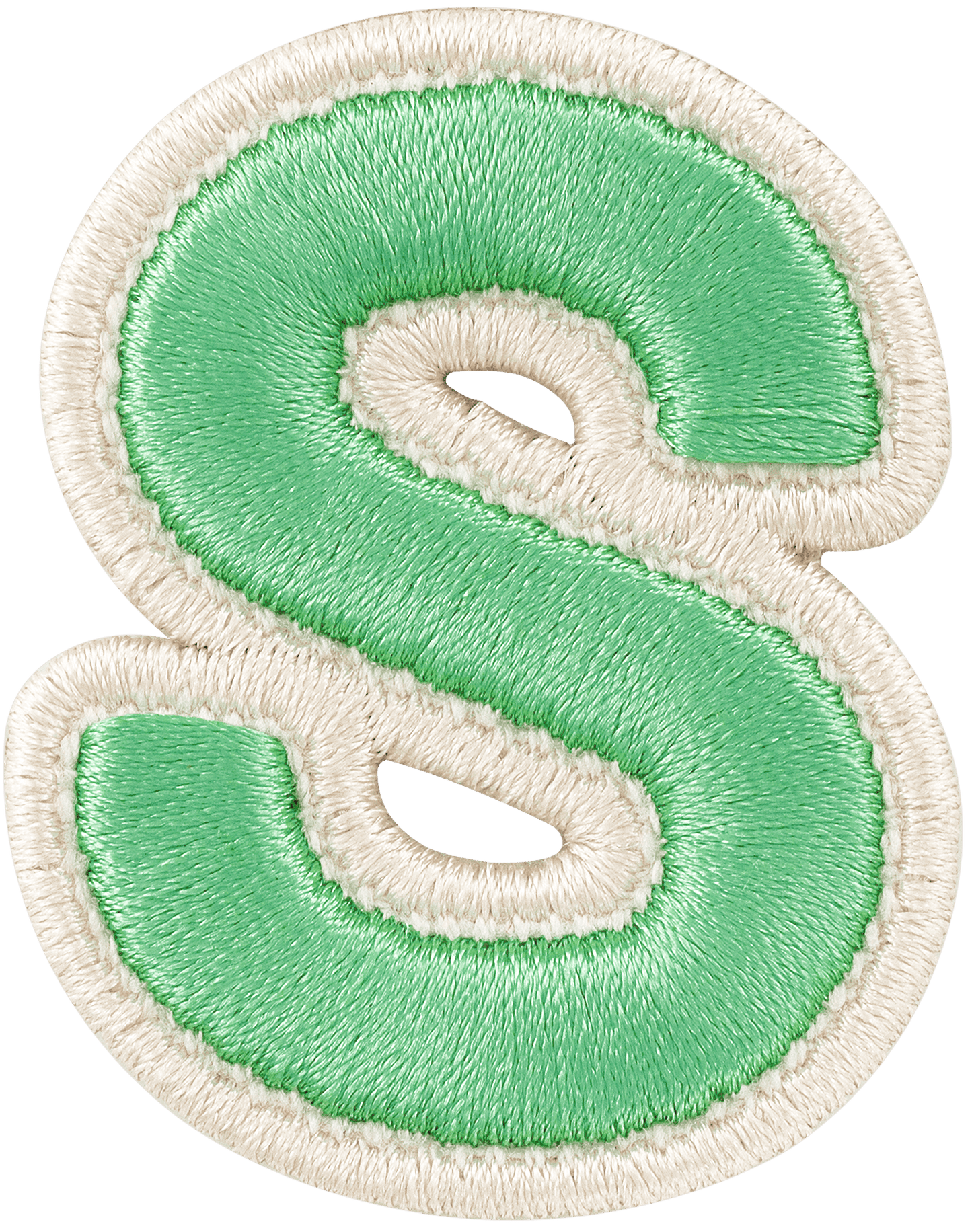 Avocado Rolled Embroidery Letter Patch