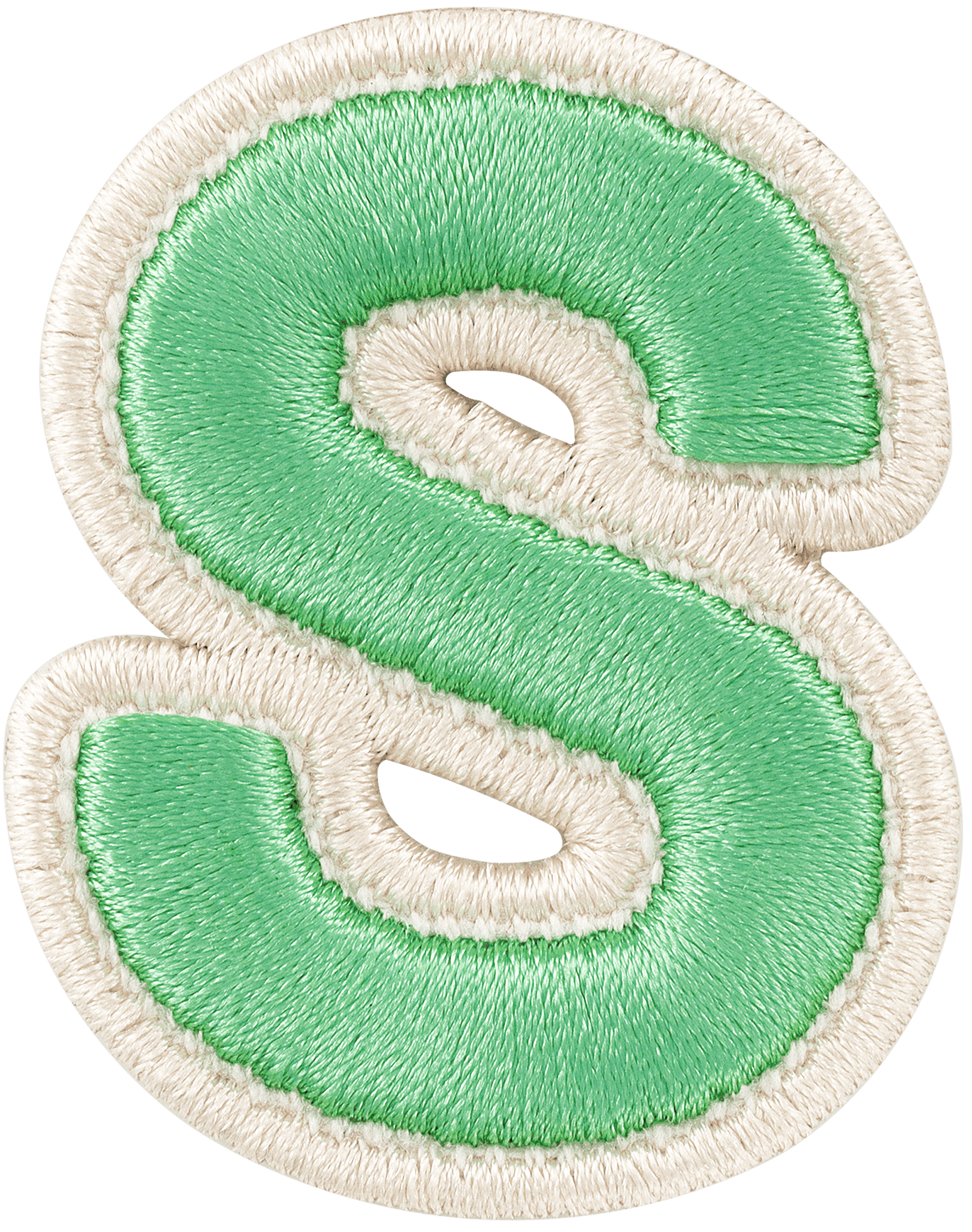 Avocado Rolled Embroidery Letter Patch