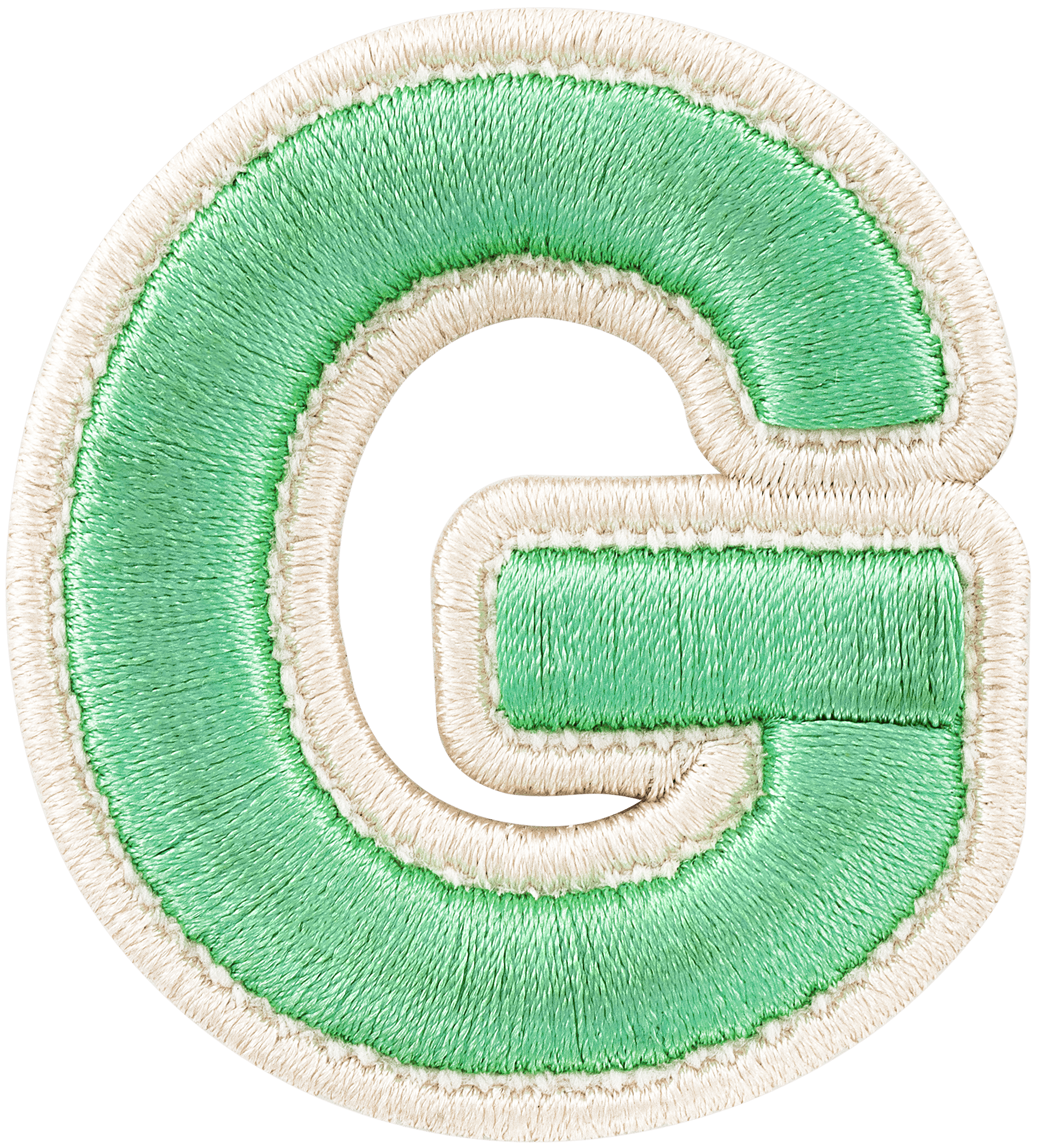 Avocado Rolled Embroidery Letter Patch