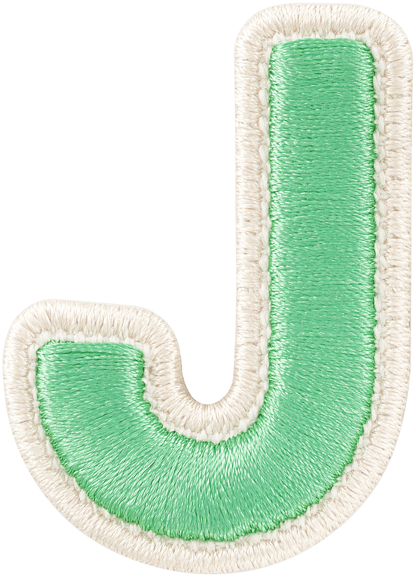 Avocado Rolled Embroidery Letter Patch