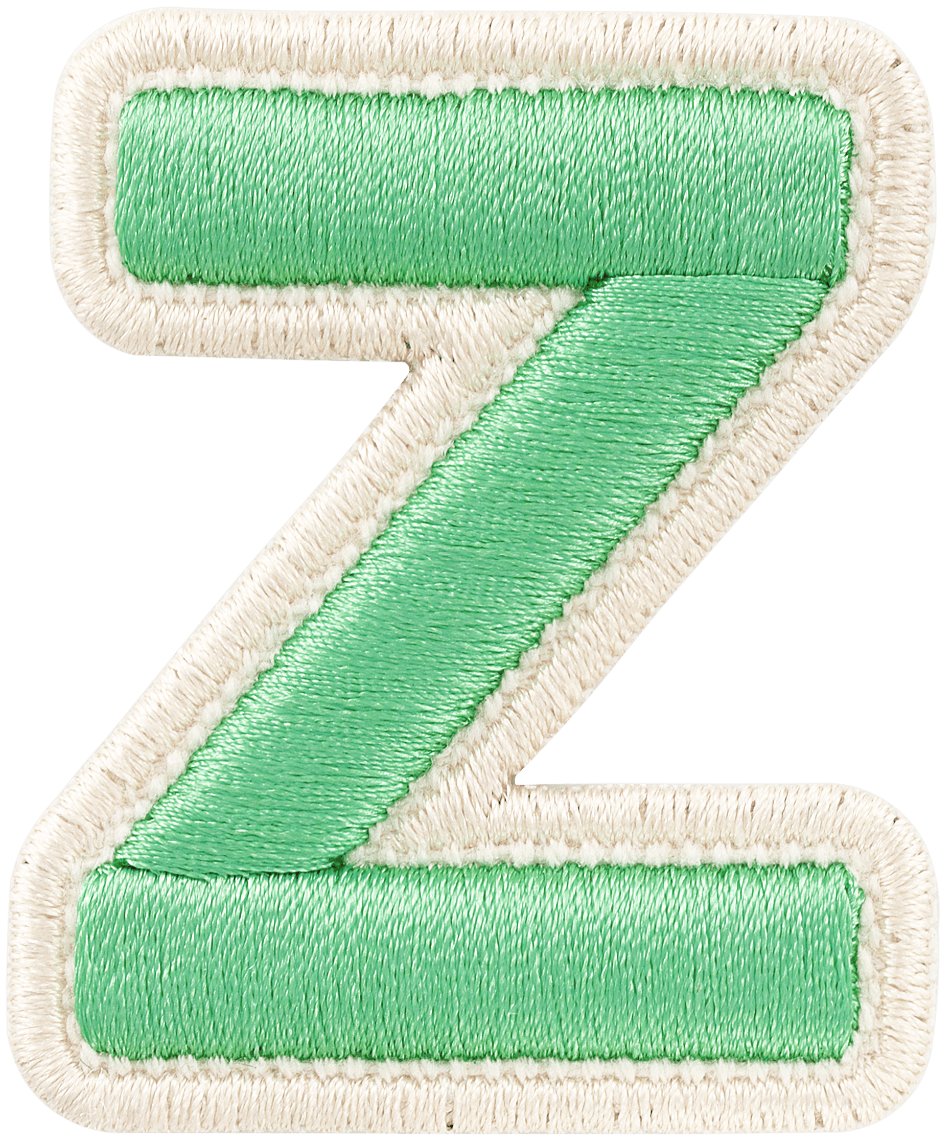 Avocado Rolled Embroidery Letter Patch