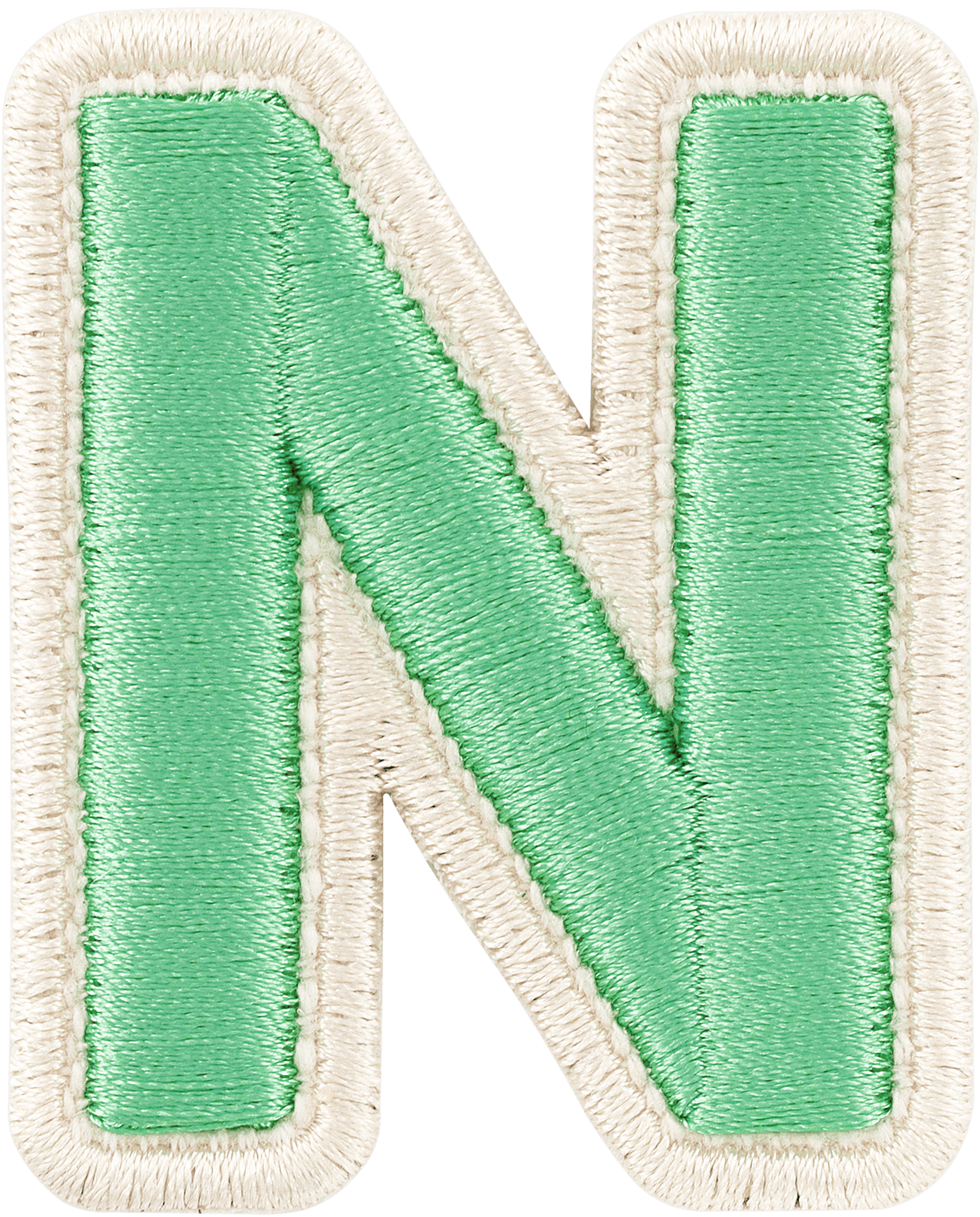 Avocado Rolled Embroidery Letter Patch