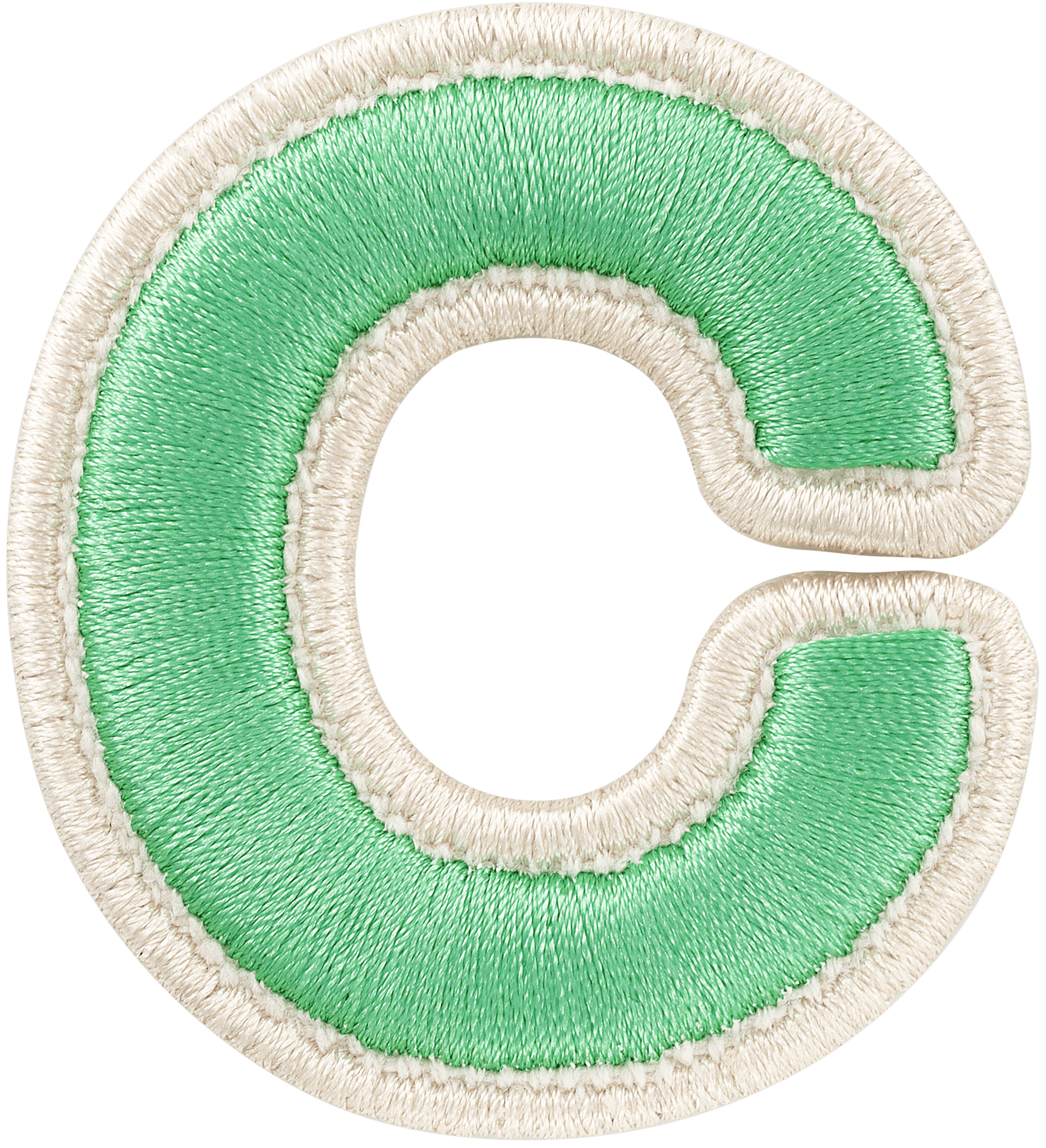 Avocado Rolled Embroidery Letter Patch