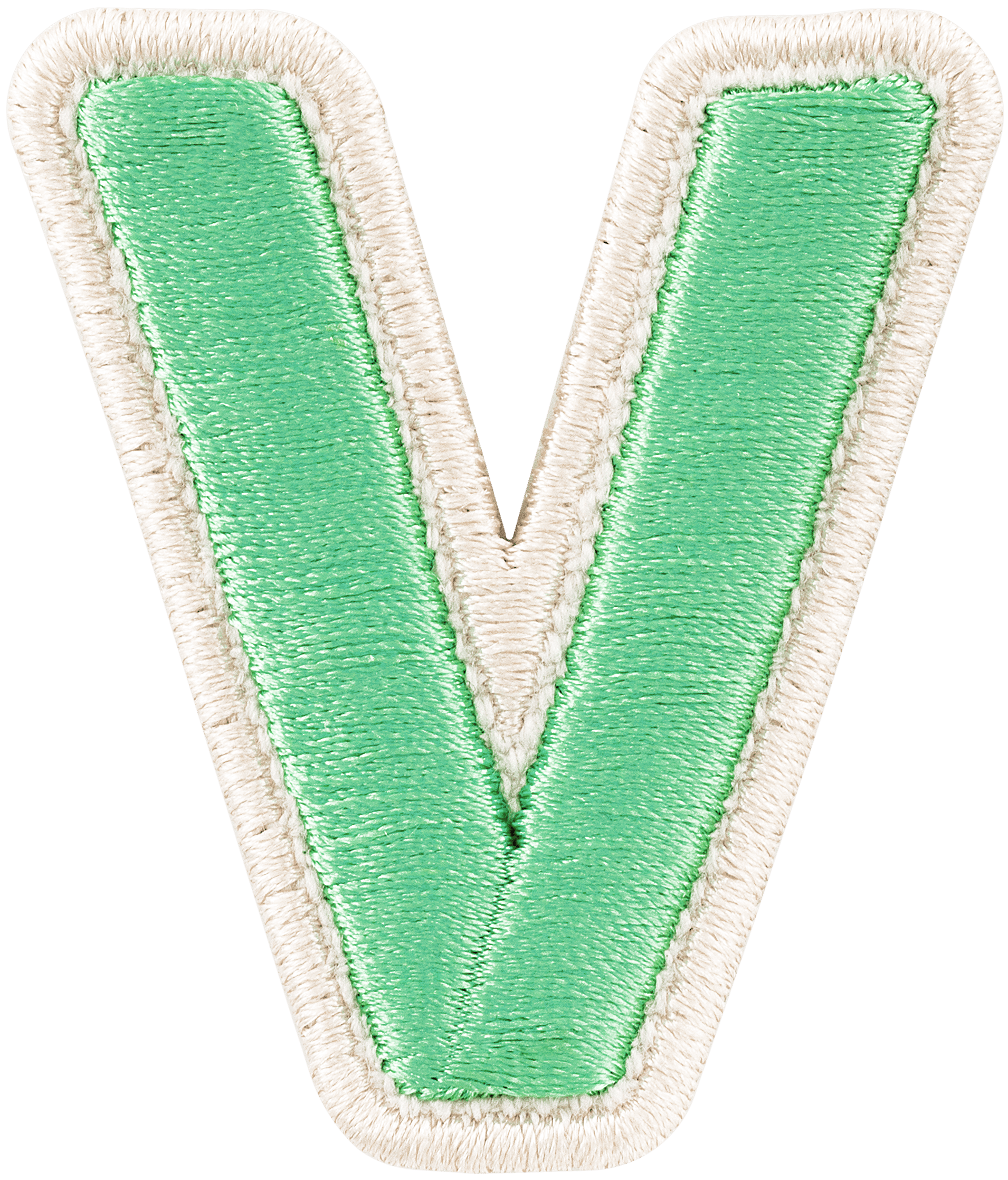 Avocado Rolled Embroidery Letter Patch