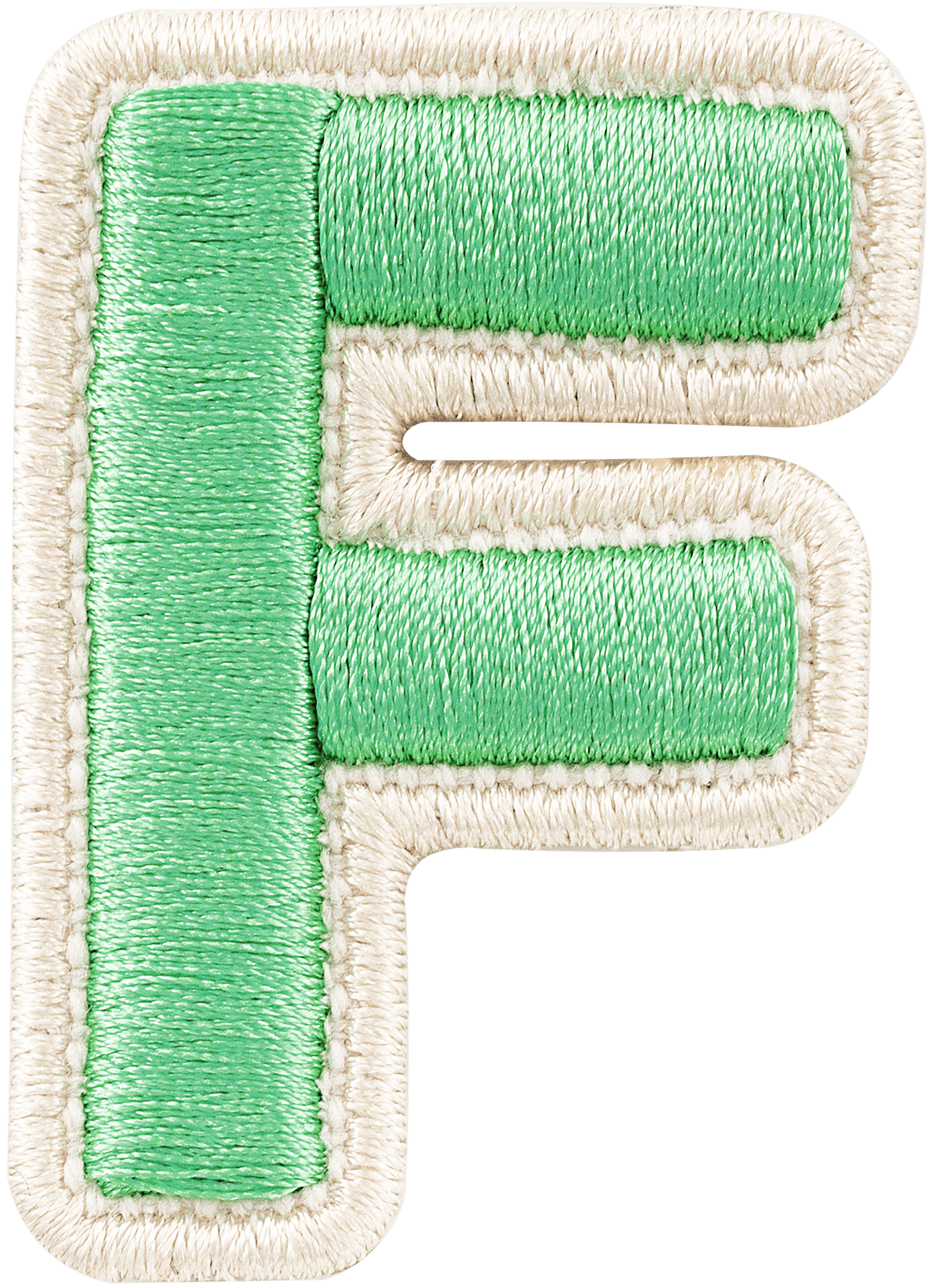 Avocado Rolled Embroidery Letter Patch