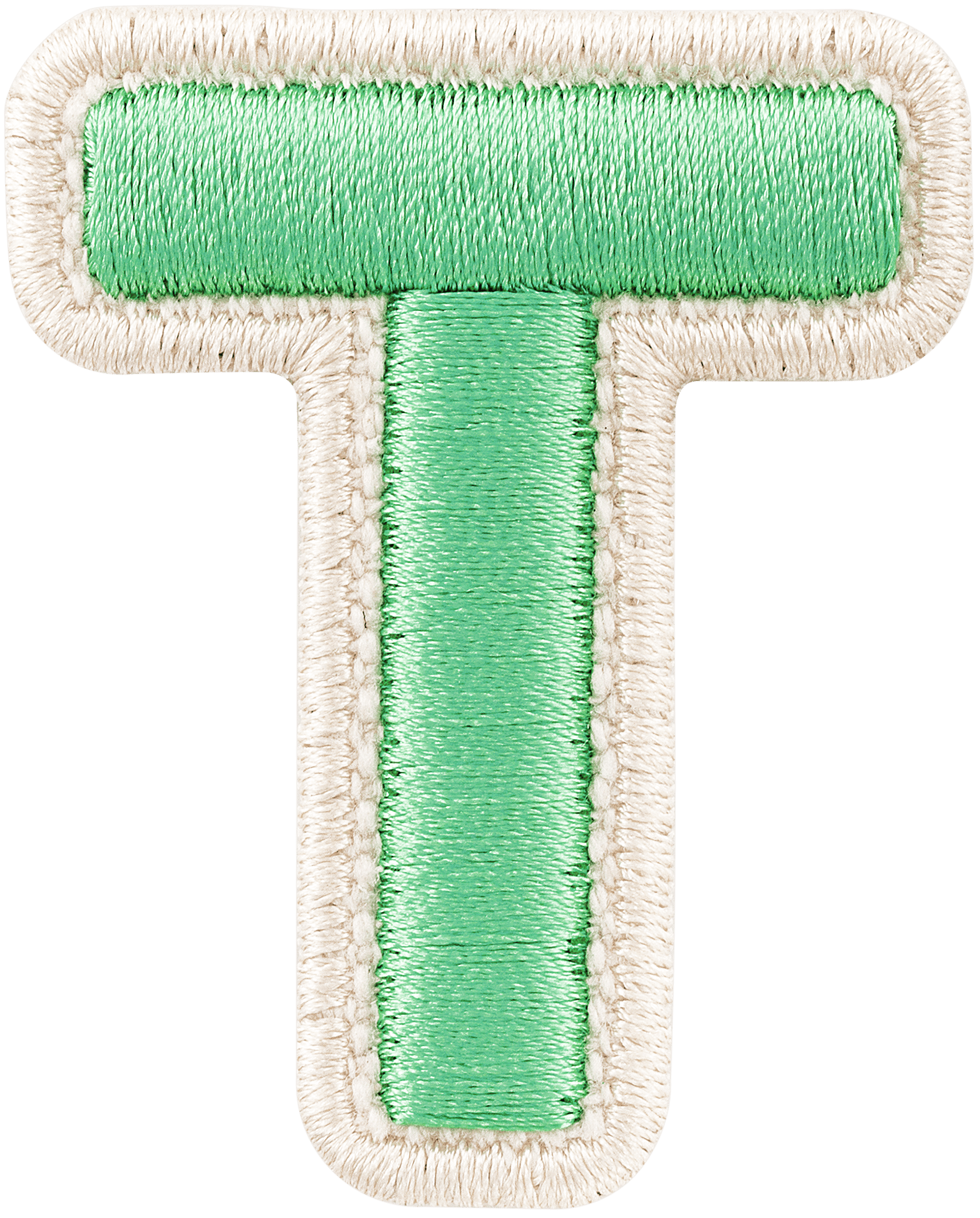 Avocado Rolled Embroidery Letter Patch