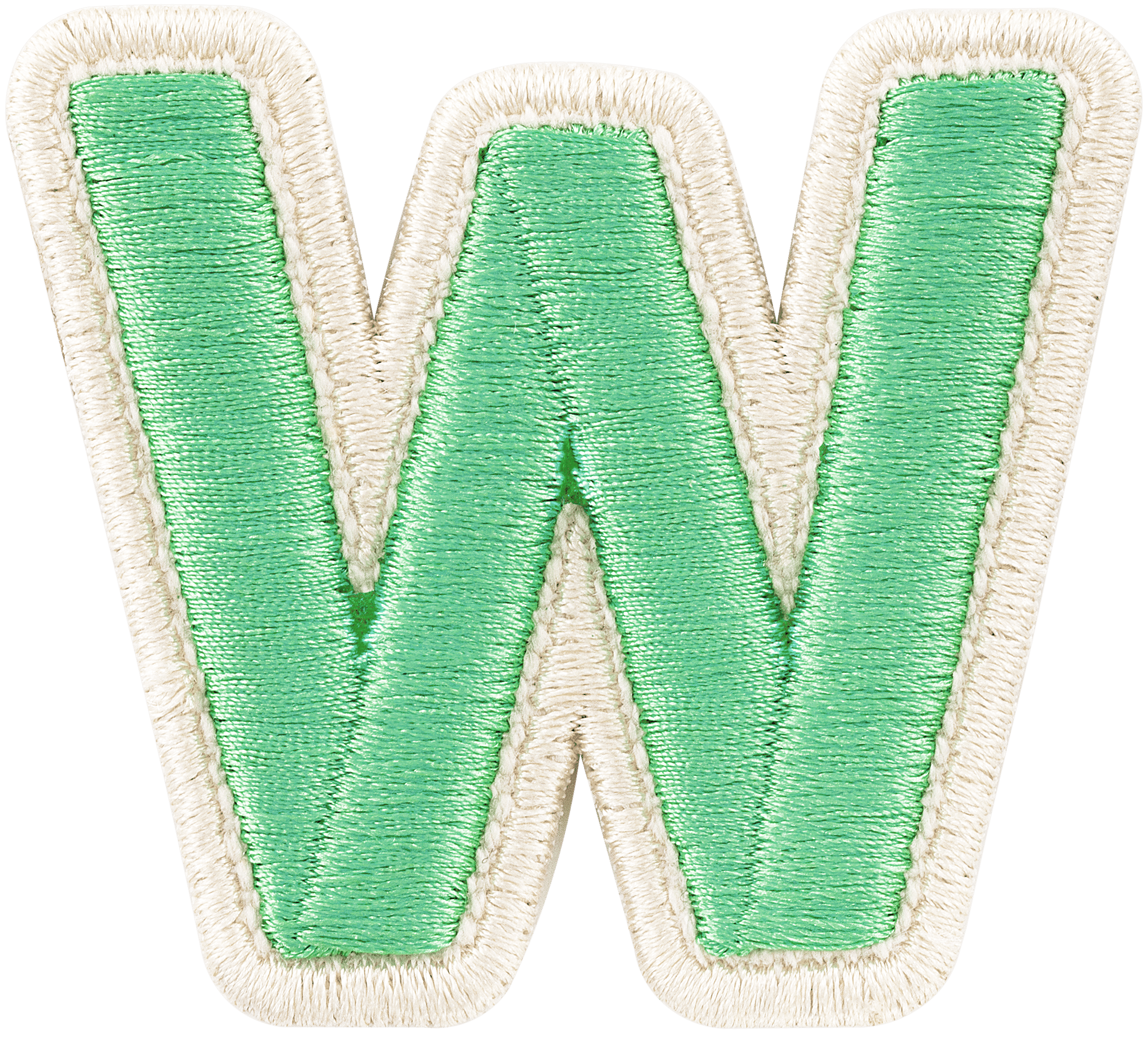 Avocado Rolled Embroidery Letter Patch