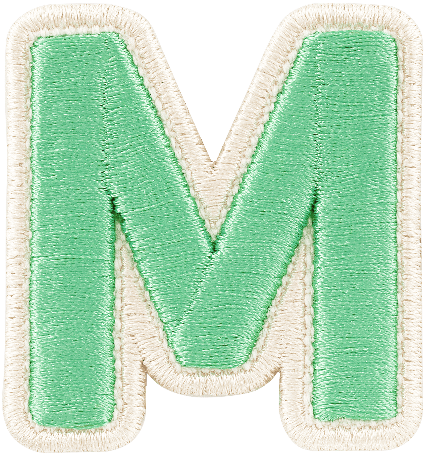 Avocado Rolled Embroidery Letter Patch
