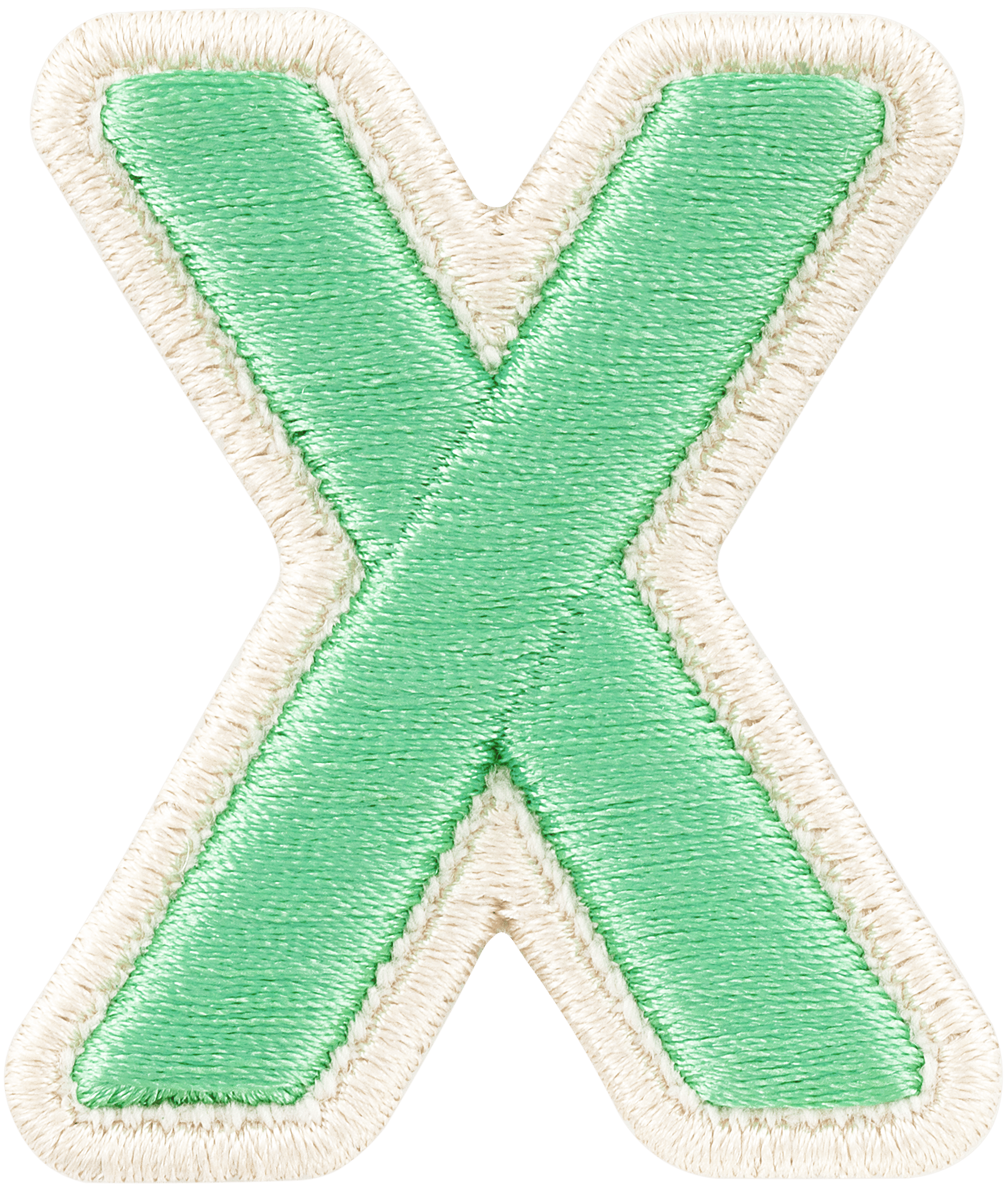 Avocado Rolled Embroidery Letter Patch