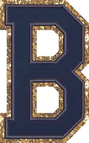 Jumbo Sapphire Glitter Varsity Letter Patch
