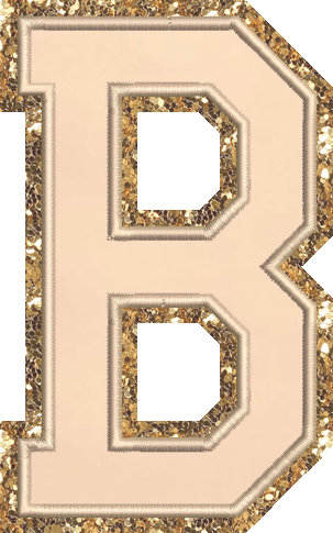 Jumbo Sand Glitter Varsity Letter Patch