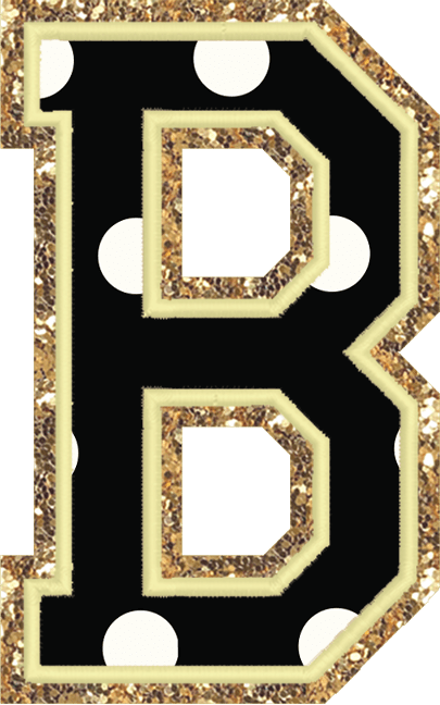 Jumbo Noir Dot Varsity Letter Patch - Stoney Clover Lane