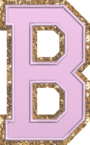 Jumbo Grape Glitter Varsity Letter Patch