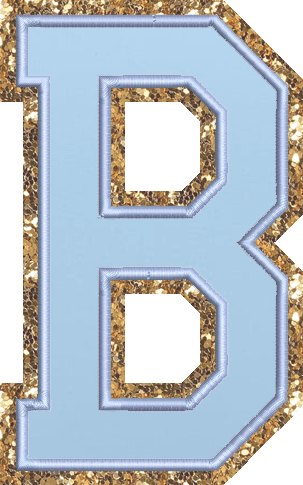 Jumbo Periwinkle Glitter Varsity Letter Patch