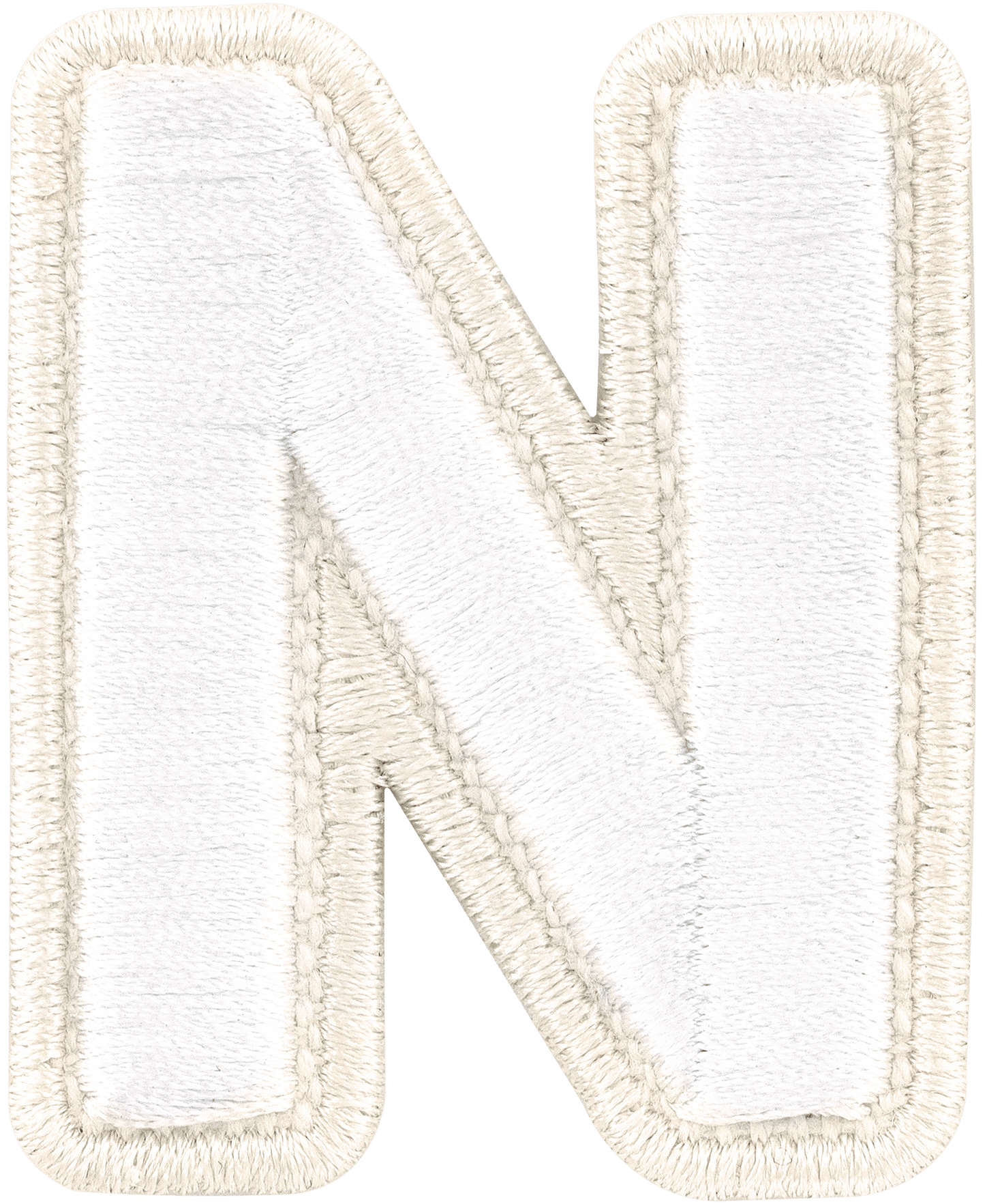 Blanc Rolled Embroidery Letter Patch