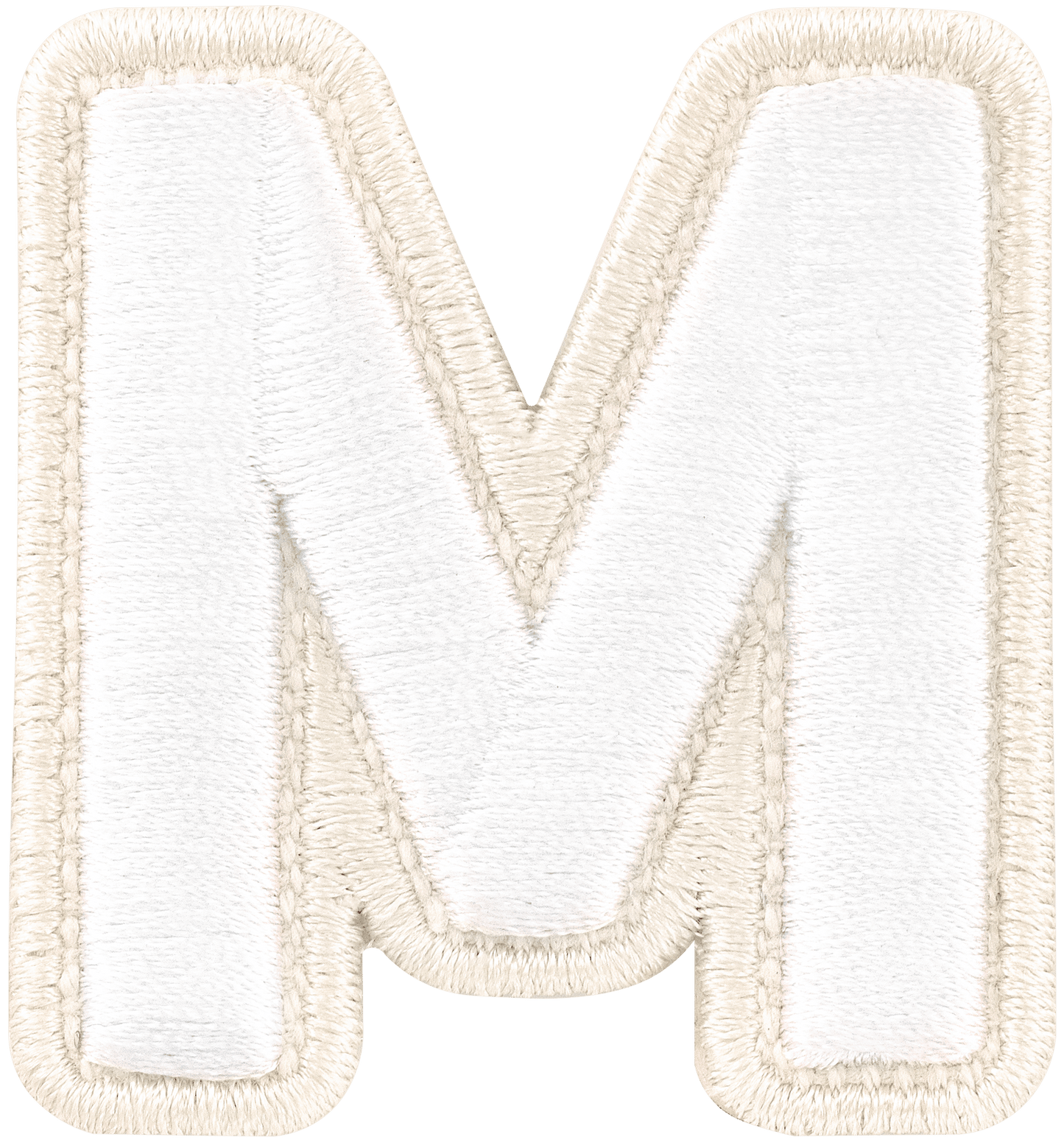 Blanc Rolled Embroidery Letter Patch