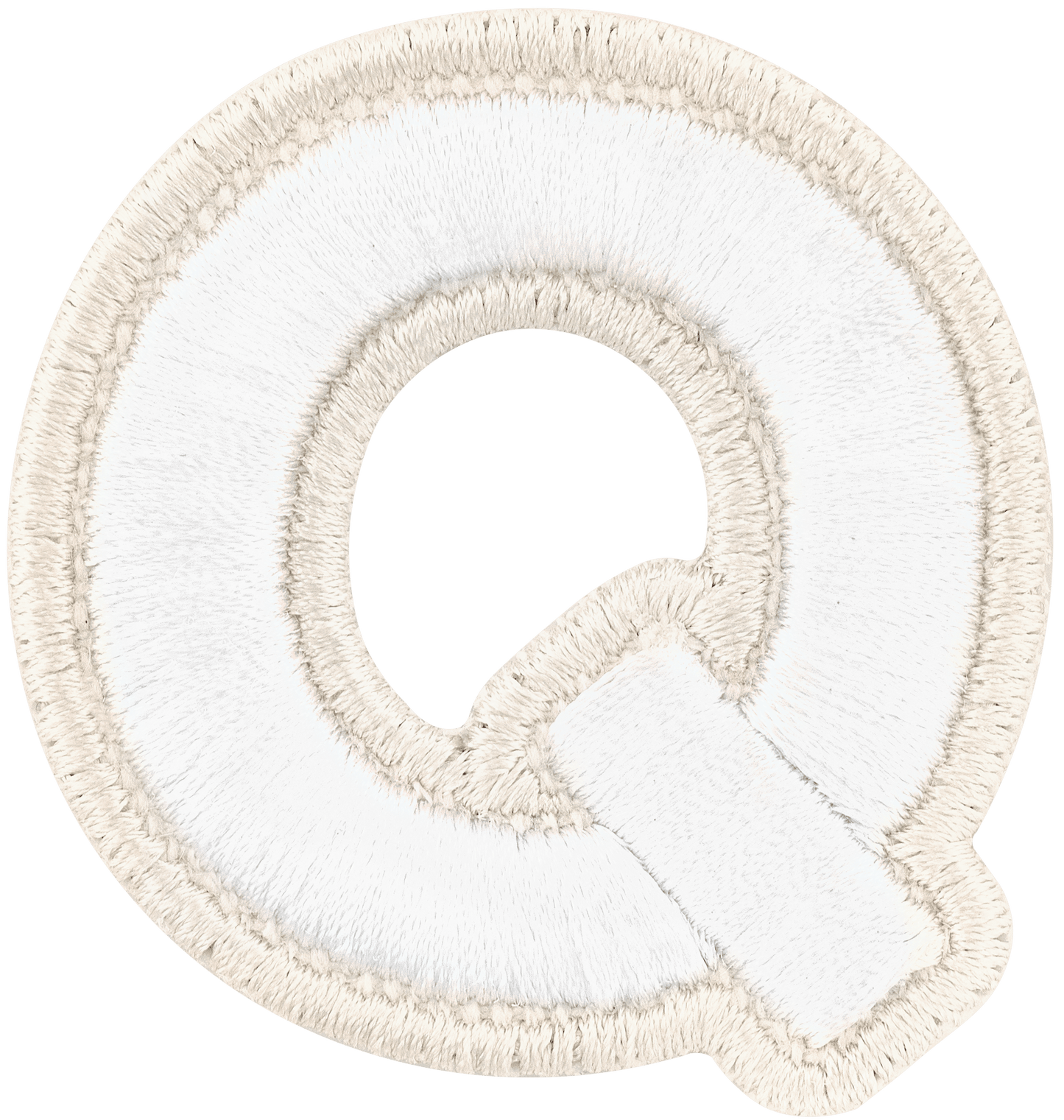 Blanc Rolled Embroidery Letter Patch