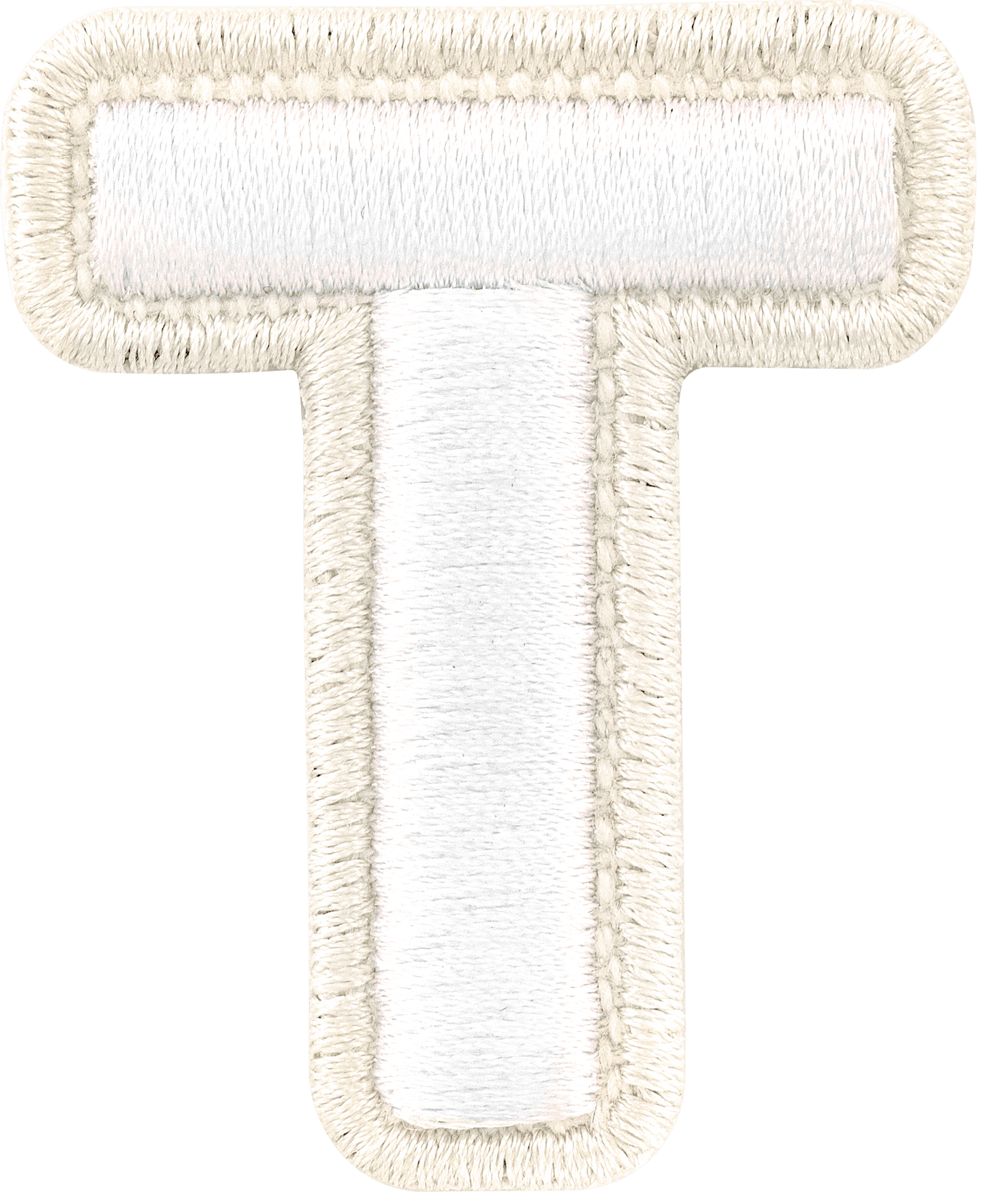 Blanc Rolled Embroidery Letter Patch