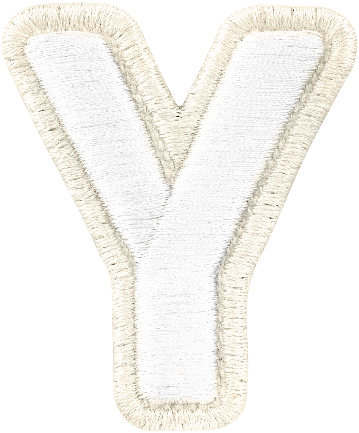 Blanc Rolled Embroidery Letter Patch