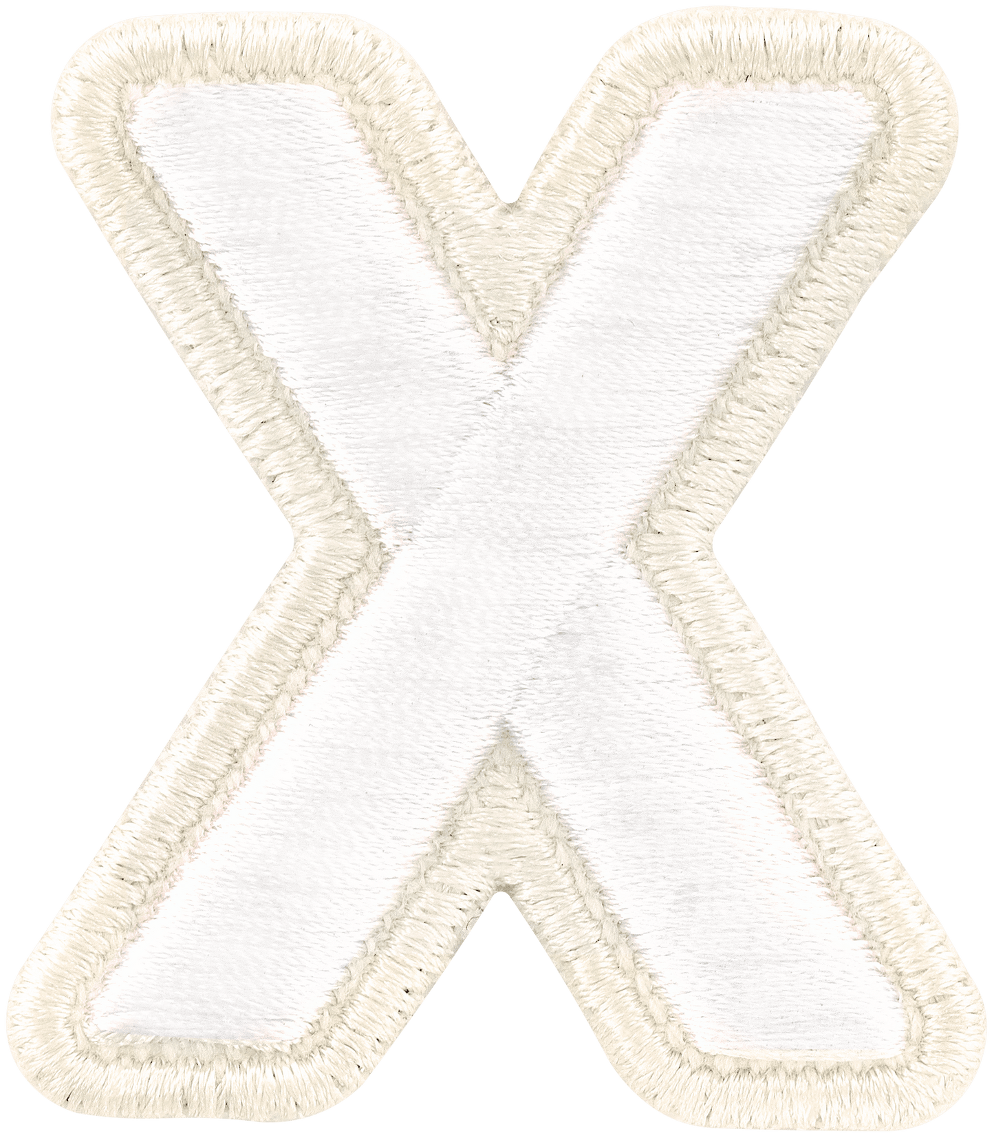 Blanc Rolled Embroidery Letter Patch
