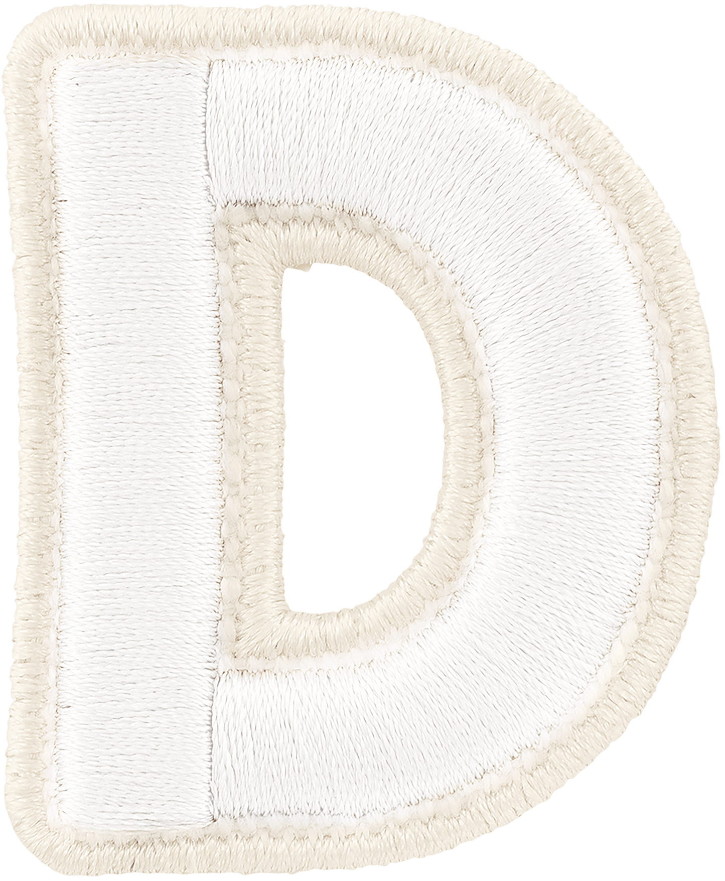 Blanc Rolled Embroidery Letter Patch