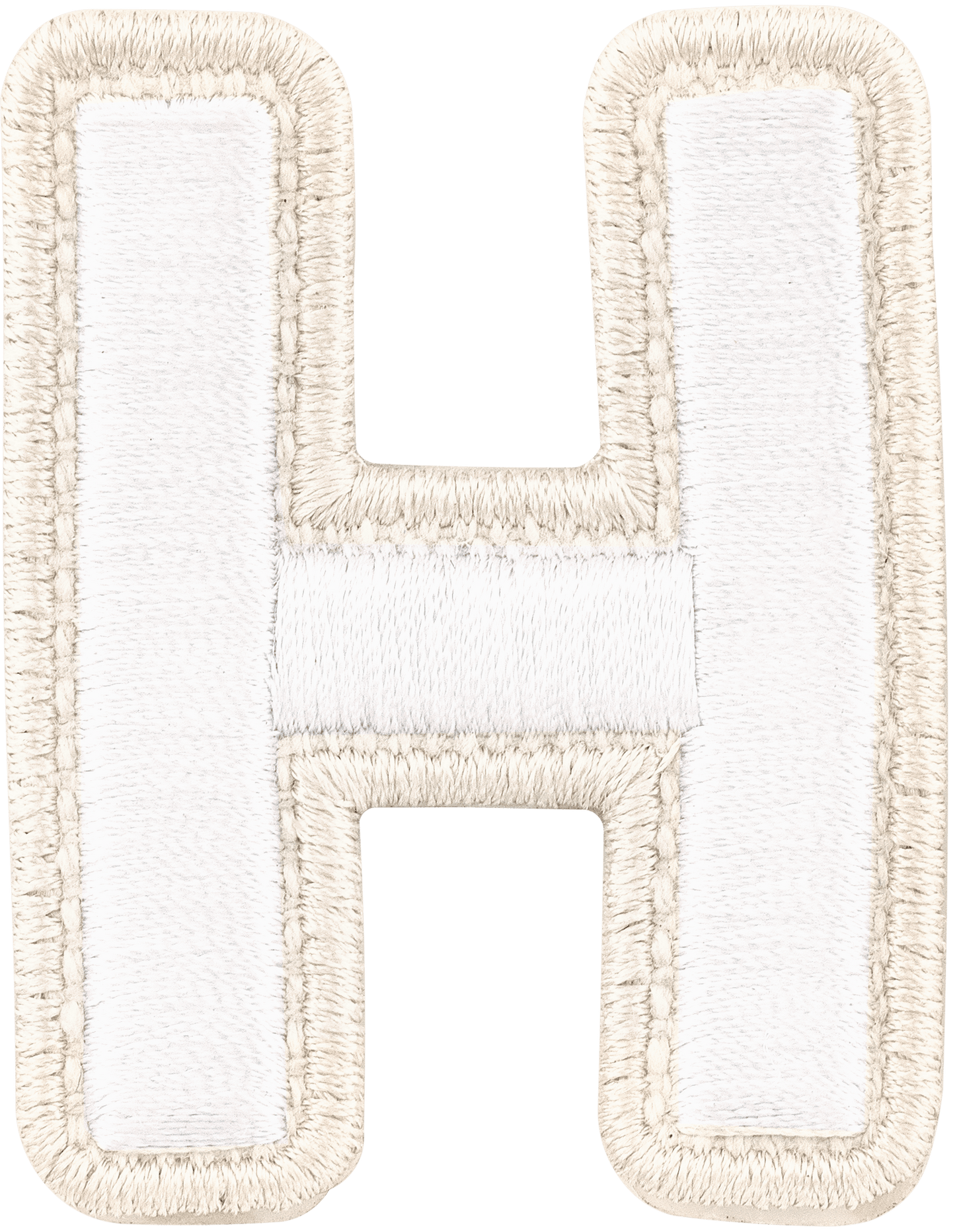 Blanc Rolled Embroidery Letter Patch